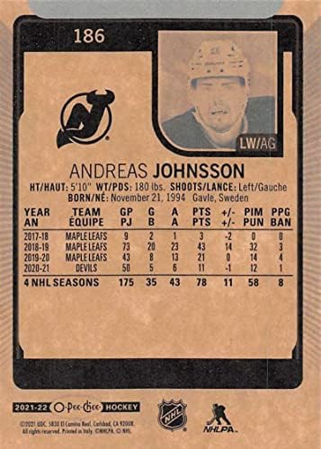 2021-22 O-Pee-Chee 186 Андреас nsонсон Newу Jerseyерси ѓаволи NHL хокеј за тргување со картички