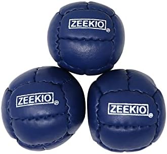 Zeekio Galaxy Juggling топки - Премиум 12 панели оригинални кожни топки - 130g - 67мм - пакет од 3 темно сини