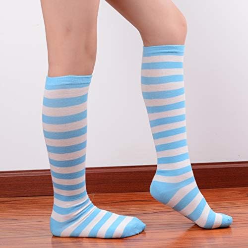 Девојки Колено Високи Чорапи Памук Симпатична Мода Нозе Лента или Круг Точка Фустан Чорап