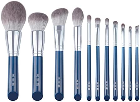 Xzjjz Sky Blue 11PCS супер меки четки за шминка за влакна Поставете квалитетни козметички пенкала за лице и око (боја: а, големина