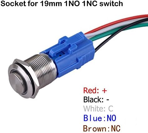 Приклучок за приклучок за прекинувач на Werfamily, конектор за жица за прекинувач за копче за притискање од 19мм 1NO 1NC