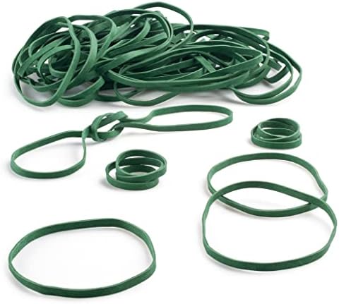 Пластични гумени ленти - 33 големина - темно зелени гумени ленти - 100 брои.