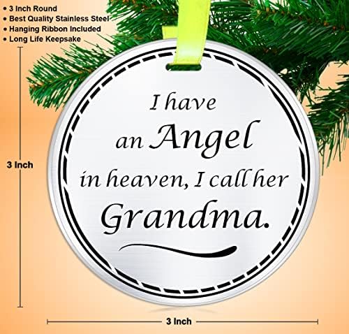 Елегантен готвач Баба Меморијален украс Божиќен подарок за чувари- Имам ангел на небото, ја нарекувам баба- загуба на баба за сеќавање на сочувство со симпатија- 3 и?