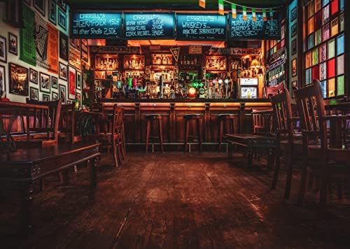 Loccor 9x6ft ноќна бар ткаенина позадина гроздобер ирски паб дрвена скутната соба фотографија позадина за вечер славење забава