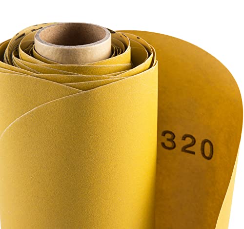 S SATC Premium Gold Sandpaper 6 инчи 100 парчиња дискови за пескарење 320 решетки самостојно лепливи шкурка ролна алуминиум оксид PSA шкурка