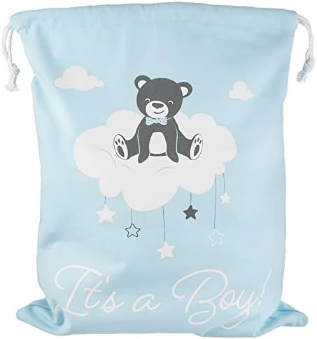 Бејби туш платно торба за подароци - симпатична алтернатива за завиткување на подароци - розова сина крпа за цртање, тоа е момче, тоа е