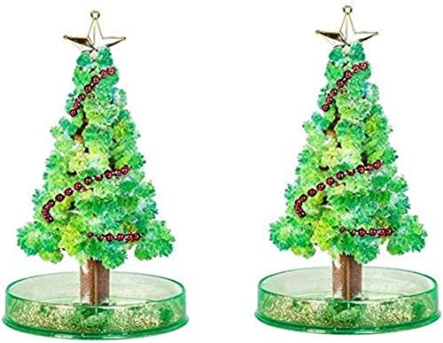 2 парчиња магија што расте кристално новогодишно дрво, растечка елка за деца DIY кристал растат новогодишна елка Божиќ роденденски