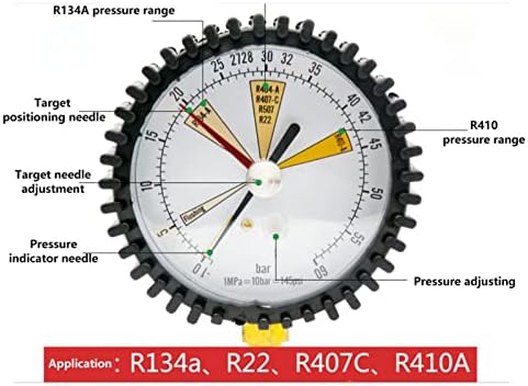 Мерач на притисок, регулатор на азот, мерач на тестирање на притисок за климатизација, ладење, автомобил, централен притисок за климатизација