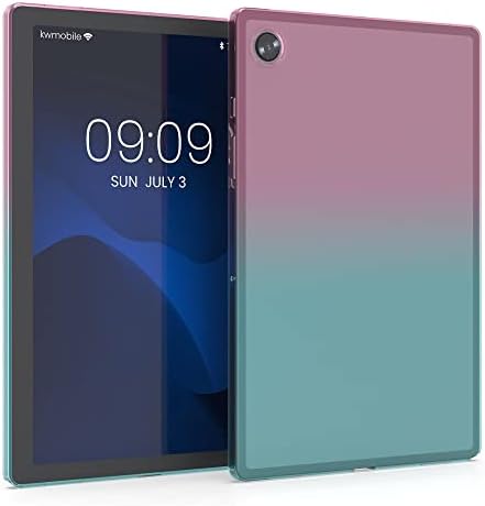 KWMobile TPU Silicone Case компатибилен со Samsung Galaxy Tab A8 10.5 - Case Soft Flexible Protective Cover - Биколор темно розова/сина/транспарентна