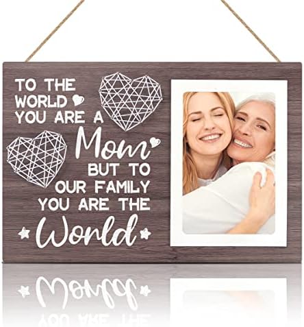 Lhiuem мама дрвена рамка за слика, до светот сте мајка, но за нашето семејство сте знак на светско дрво, мајчини подароци од ќерка син,