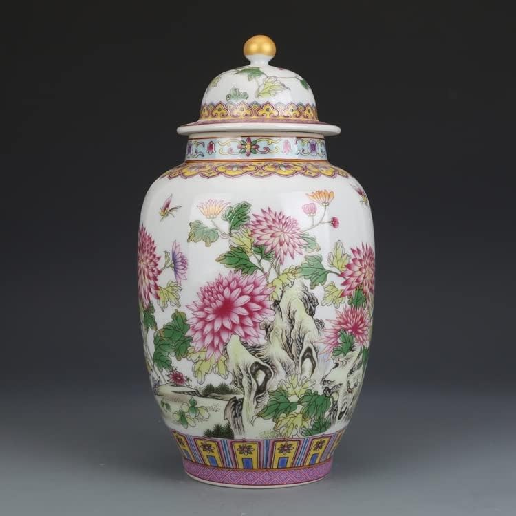 Feer Enamel Chrysanthemum покриен сад со чај со античка колекција Антички Jingdezhen порцелански украси