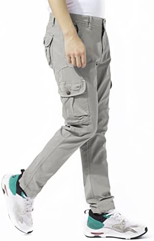 ДГВЗ Менс карго панталони со шест џебни истегни памучни памучни панталони за мажи за мажи