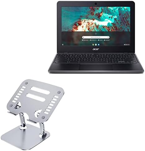 Штанд на Boxwave и монтирање компатибилен со Acer Chromebook 511 - Стенд за лаптоп на извршен Версавив, ергономски прилагодлив металик лаптоп штанд - металик сребро