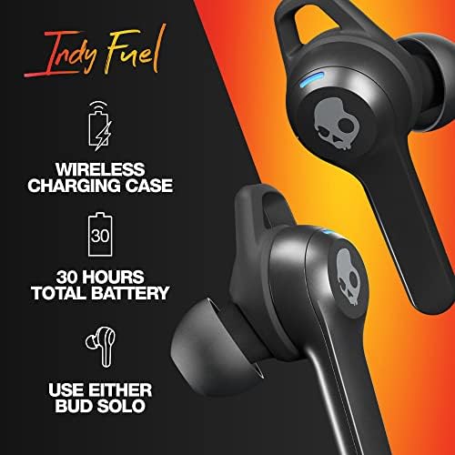 SkullCandy Indy Fuel True безжичен во уво Bluetooth Earbuds компатибилни со iPhone и Android / безжично полнење кутија и микрофон / одлично