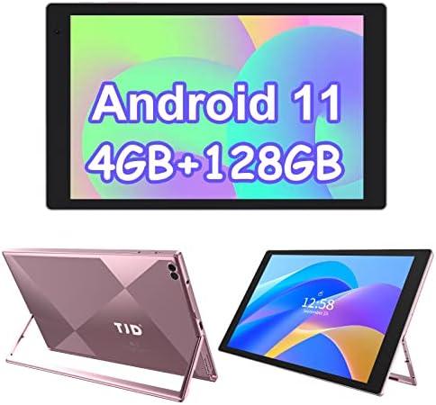 TJD Android 11 Таблета 10.1 Инчен Таблети Со Штанд, 4GB RAM 128GB ROM 512gb Проширување, Четири-Јадрен Процесор, Google GMS Таблет,