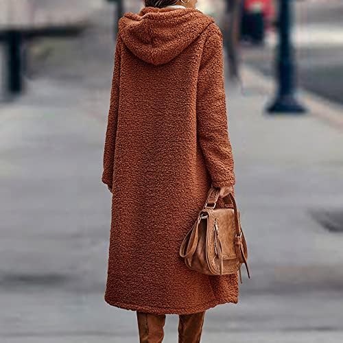 Фрагрни ровови палта за жени, женска долга есен и зимска цврста боја со долга ракава волнена женска палто