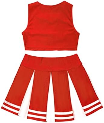 ИНХZOY Девојки девојчиња спортска облека за танцување печатени елек исечени врвни и здолништа поставени навивачки униформа
