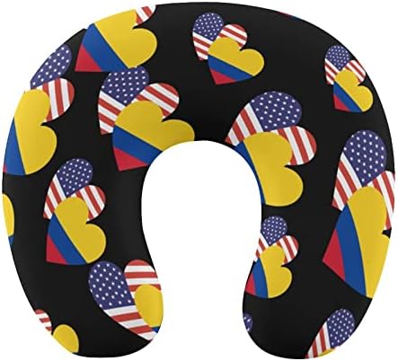 Колумбија Американско Срце Знаме Патување Перница За Вратот Мека Перница Во Форма На Буквата У Перница Перница За Перење Перница