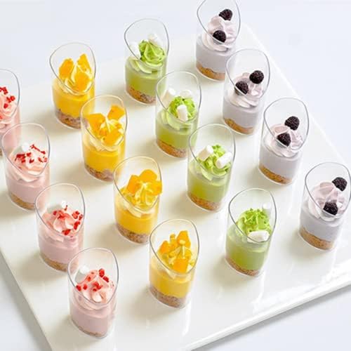 Тофлен 50 Спакувајте Мини Чаши За Десерти со Лажици - 2,8 мл Проѕирни Пластични Чаши За Парфеј За Повеќекратна Употреба Чаши За Сервирање