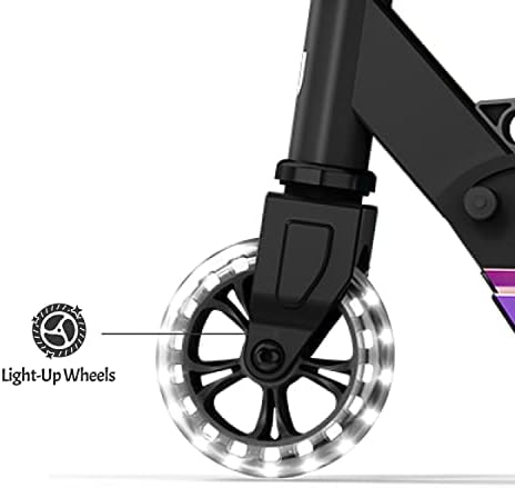 Џетсон Деца Скутер За Удар Со Светло На 2 Тркала | Вклучува LED Светла НА Рачката, Стеблото, Тркалата &засилувач; Палуба | Прилагодлива