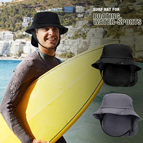 2 компјутери капи за корпи за мажи жени сурфаат капа со ленти од брадата Сонце капи за пешачење за сурфање кампување со чамци за
