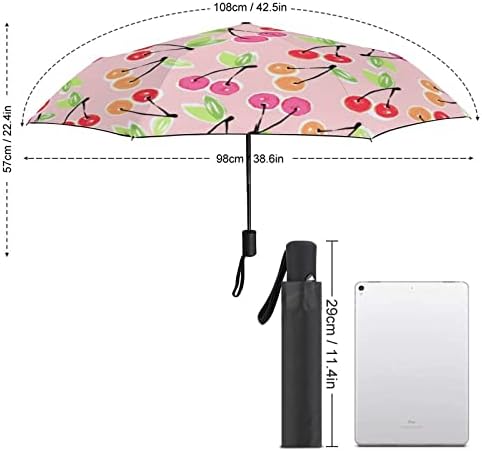 Слатка цреша 3 набори патуваат чадор анти-УВ ветроупорни чадори модели со отворен чадор за автоматско отворено