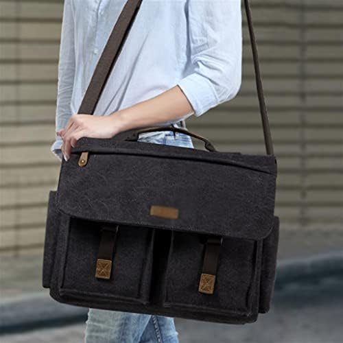 Торба за месинџер на Феер за мажи, отпорни на восочно платно, 15,6 инчи лаптоп -чанта, торба за рамо на рамото