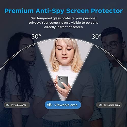 СТАКЛО-М [2 Пакет] Заштитник На Екранот За Приватност за iPhone 14 Pro Max, Анти-Шпионски Калено Стакло Анти-Ѕиркаат Екран Капак Компатибилен