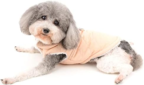 Ранфи мало кучиња руно наредено зимско палто за момчиња девојчиња крзнено јака памучна јакна со кутре со мачки со прстени топло миленичиња облека кученца кошула л?