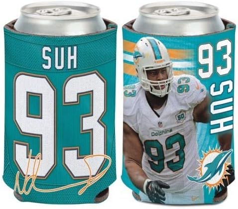 Wincraft NFL Miami Dolphins Can Calercan Cooler Ndamukong Suh Design, Team Colors, една големина