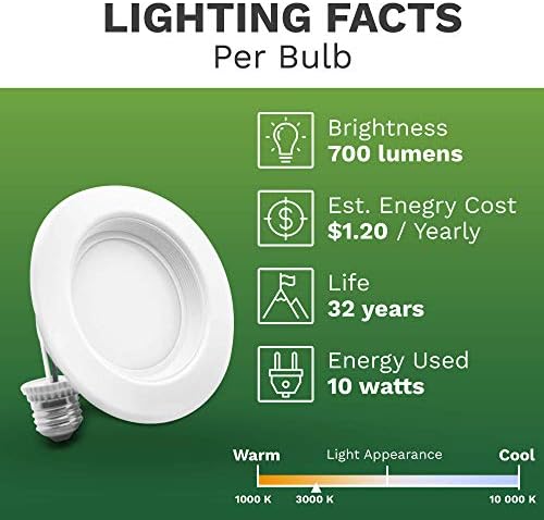 BIOLUZ LED 4 LED Retrofit Вдлабнати Светлина 65W Еквивалент 700 Лумен, 90 CRI, Dimmable, UL-Наведени ЦИК JA8 Наслов 24 Во Согласност