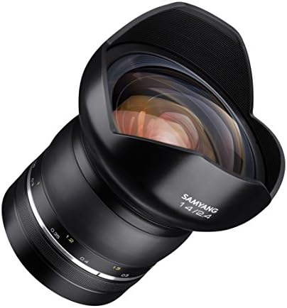 Samyang SYXP14-C XP 14mm f/2.4 Голема Брзина Широк Агол Објектив За Canon EF Со Вграден ВО AE Чип, Црна