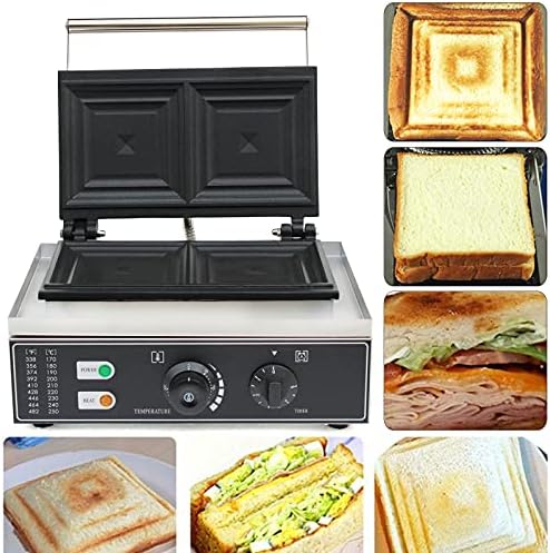 CNCEST 2-парчиња комерцијална електрична сендвич машина за електричен производител на електричен сендвич 1500W комерцијален сендвич