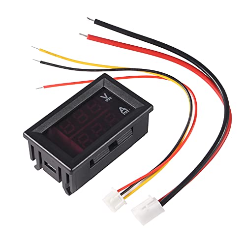 D-Flife 5PCS 0,28 LED волтметар амперметар, црвен и сино дигитален тестер на напон на напон на напон, DC 0-100V 10A, тековен