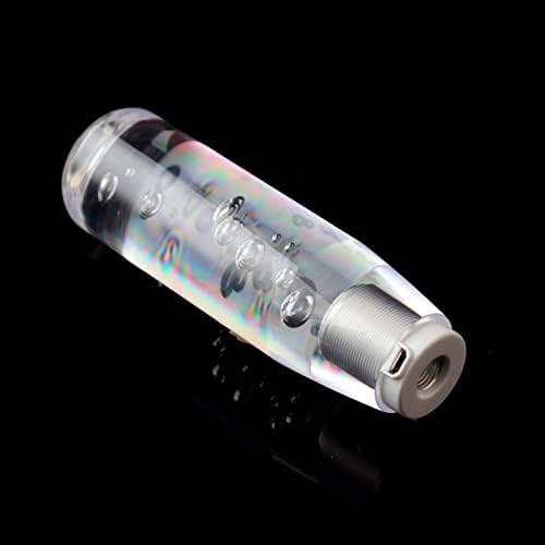 GeeVorks LED копче за смена, LED LED LED светло RGB Shift Cnob Stick Crystal Transparenty Bubble Gear Shifter - Универзални копчиња за менувачи