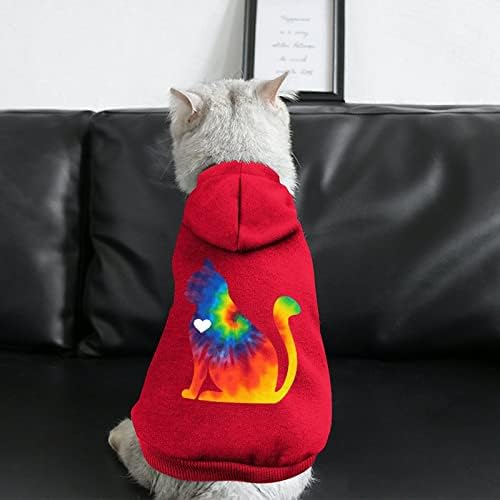 Врзана боја мачка со срце едно парче кучиња костум облека за домашни миленици со додатоци за миленичиња за кученце и мачка м