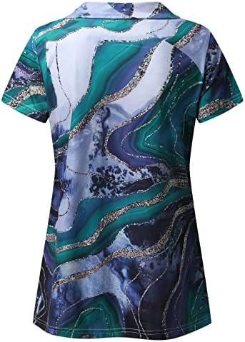 Ukенска маичка за жени, симпатична класа океан летен краток ракав, случајна V-врат Елегантна кошула