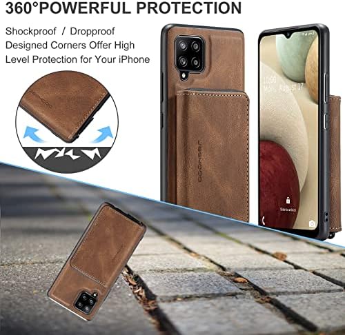 Заштитна Футрола 2 во 1 Монтажна Кутија За Паричник За Samsung Galaxy A22 4G, Кожна Тенка Кутија За Враќање На Телефонот Отпорна На Удари,