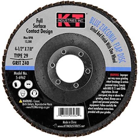K-T Industries 5-6964 4-1/2 x 80 Grit Blue Circonia Flap Disc