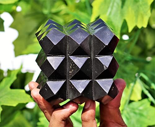 Врвен природен полиран црн турмалин кварц кристален камен коцка 54 пирамиди поставени шорл камен чакри заздравуваат големи сурови минерали