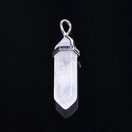 ZRSJ Chic Crystal, природен камен во форма на куршум, виолетова кристал, мажи и жени Чакра скапоцен камен исцелување кристален кварц приврзок за домашна декорација Подароц