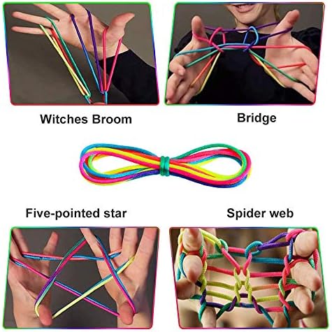 10 парчиња мачки лулка жица со прсти игра жица жица игра со прсти јаже со должина од 63 инчи, боја на виножито, боја на виножито