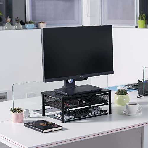 MKNANA DERCH RISER, Компјутерски монитор се наоѓа со фиоки, биро за монитор, лаптоп, печатач, црна боја