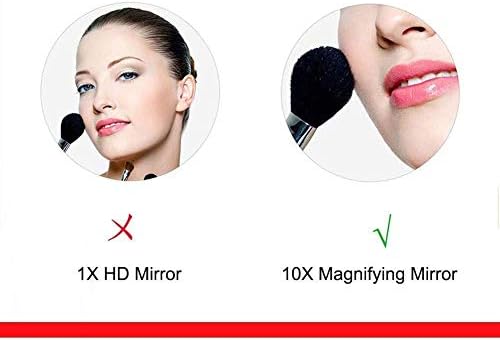 Deihge 8inch wallид монтирани огледала за бричење на шминка за суета во хотел со прилагодливо зголемување на рундата 10x зголемување