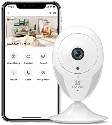 Безбедносна камера EZVIZ 1080P, Alert Alert, Night Vision, Baby/PET/Elder Monitoring, агол широк 135 °, двонасочен аудио, работи со
