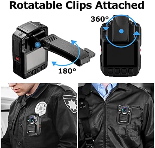 BOBLOV HD66/D7 128GB/64 GB Полициска камера за тело, 2K 1440p водоотпорна полициска камера со аудио, 2 батерии и приклучок за полнење и станица