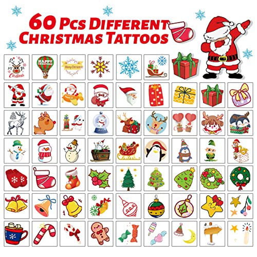 240 Парчиња Божиќни Привремени Тетоважи За Деца, Безбедносни Водоотпорни Налепници За Масовни Тетоважи, Полнети За Порибување, Најдобар Избор