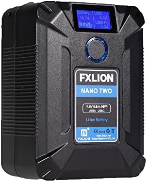 Songing Fxlion Nano Two Thine 98Wh Tiny V-mount/V-заклучување на батеријата со Type-C, D-Tap, USB A, Micro USB за камери, камери,