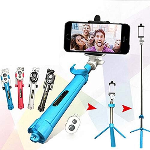 Mohaliko Selfie Stick, Selfie Stick Tripod, Selfie Stick Tripod, Extendable рачен селфи стап за статив за статив за далечински управувач за камера, мобилниот мобилен телефон роза црвена