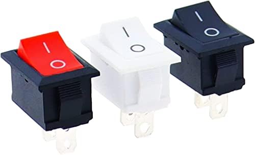 Berrysun Rocker Switch 10 компјутери/лот KCD1 2 Pin 250V 3A Boat Switch 21 * 15 Snap-in SPST на прекинувачот за позиција на рокер